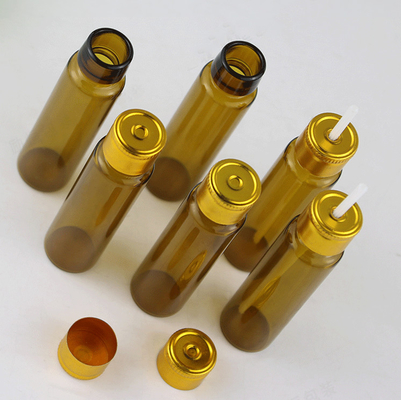 10ml Pharma Oral Liquid Custom Glass Amber Round Bottle With Aluminum Cap