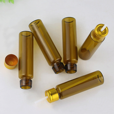 10ml Pharma Oral Liquid Custom Glass Amber Round Bottle With Aluminum Cap