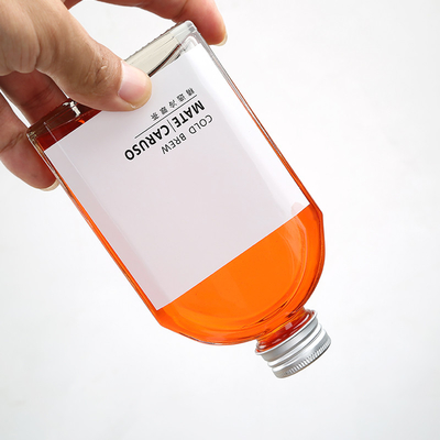 ISO9001 Glass Flat Water Wine Bottle Clear 100ml 200ml Whiskey Container