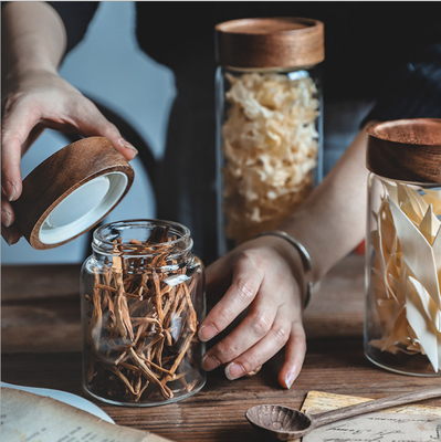 Empty Dustproof Transparent Glass Jars With Lids Eco Friendly 580ml 500pcs