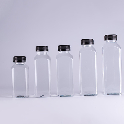 PET 1 Liter 8 Oz Square Plastic Bottles BPA Free ODM Beverage Juice