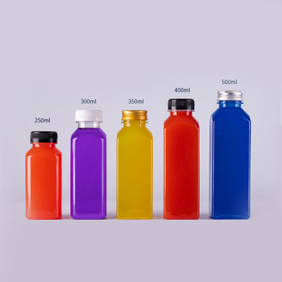 PET 1 Liter 8 Oz Square Plastic Bottles BPA Free ODM Beverage Juice