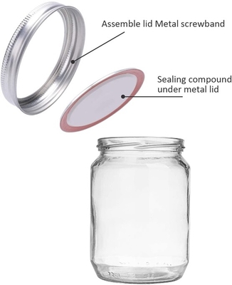 Dia 3.38in Reusable Mason Glass Mason Jar Lids Aluminum Cylinder Containers 86mm