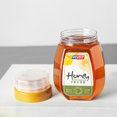 0.7L Plastic Honey Bottles Reflux Inlet Sealing Jars Hot Stamping