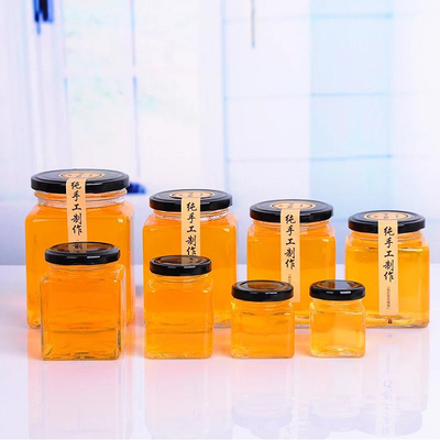 Square Glass Storage Bottles 750ml 26.5oz Spice Jars With Black Lids