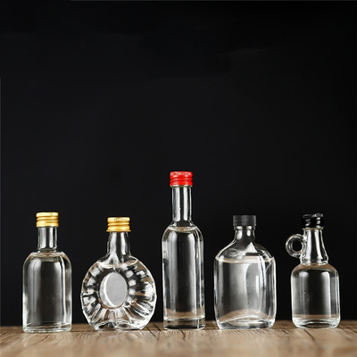 Leak Resistant Crystal Glass Bottles 40ml 50ml Vodka Wine With Aluminium Cap