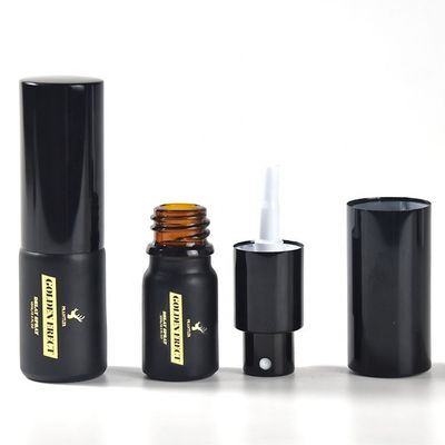 22mm Dia Glass Cosmetic Containers Matte Black Perfume Glass Bottle H82mm