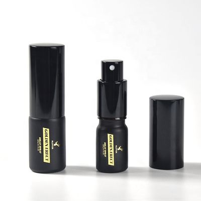 22mm Dia Glass Cosmetic Containers Matte Black Perfume Glass Bottle H82mm