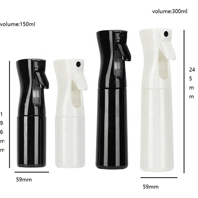 White Black Refillable Continuous Mist Spray Bottle 300ml ISO9001