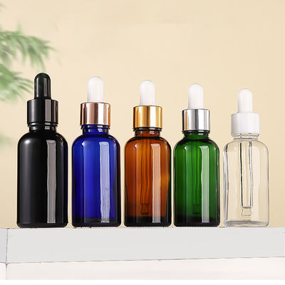 Good price Wadah Kosmetik Kaca Minyak Rambut Botol Penetes Emas Mawar Transparan OEM on line