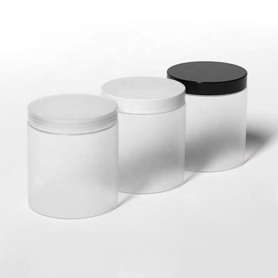 250g Plastic Cosmetic Jars With Lids Frosted Containers Aluminium Screw Cap