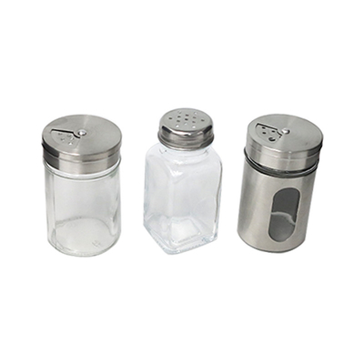 2.8*2.8*10.5cm Transparent Glass Jars 4oz Square Glass Spice Jars Condiment