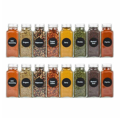 2.8*2.8*10.5cm Transparent Glass Jars 4oz Square Glass Spice Jars Condiment