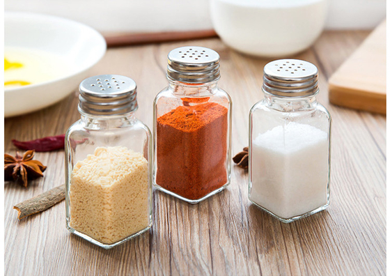2.8*2.8*10.5cm Transparent Glass Jars 4oz Square Glass Spice Jars Condiment