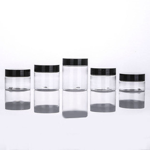 Clear PET Plastic Jar 80ml 100ml 120ml 150ml 200ml 250ml With Bamboo Lid