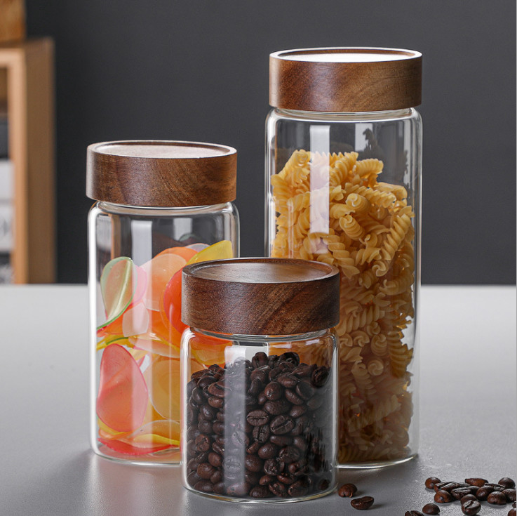 Empty Dustproof Transparent Glass Jars With Lids Eco Friendly 580ml 500pcs