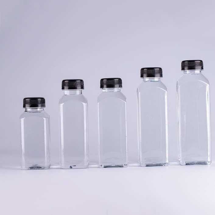 PET 1 Liter 8 Oz Square Plastic Bottles BPA Free ODM Beverage Juice