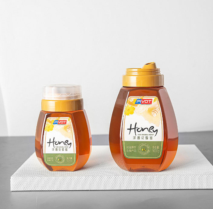 0.7L Plastic Honey Bottles Reflux Inlet Sealing Jars Hot Stamping
