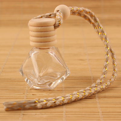 Good price Empty Diamond Car Reed Diffuser Pendant 8ml Botol Penyegar Udara Dan Tutup Kayu on line