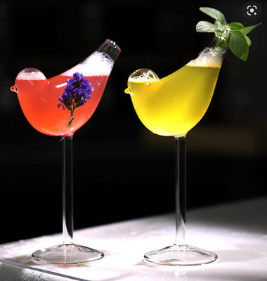 Good price Unik Transparan Burung Bentuk Jus Minuman Koktail Botol Kaca 201-300ml Untuk Toko Bar on line