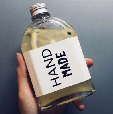 Good price Beverag Jus Anggur Botol Air Kaca Datar 12.3oz 17.7*8.6cm on line