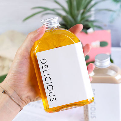 Good price 350ml Jus Plastik Botol Minuman Sekali Pakai Bentuk Datar Tidak Berbau Hambar on line