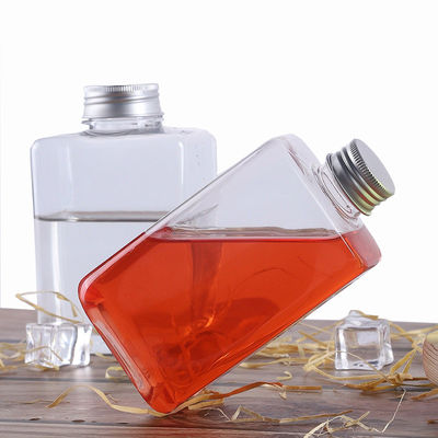 Good price Plastik 16 Oz Natural Beveled Square HDPE Juice Bottle UV Plating on line