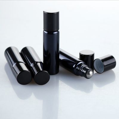 Good price 1/3oz 10ml Minyak Esensial Botol Rollerball Kaca Kosong Lapisan Hitam on line