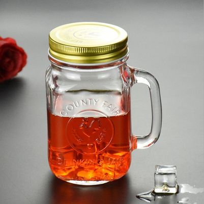 Good price Botol Penyimpanan Kaca ISO14001 Tahan Retak Country Fair Mason Jar Mug 5.25in on line