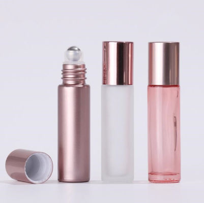 Good price 5ml Wadah Kosmetik Kaca Rose Gold Roller Botol Hot Stamping on line