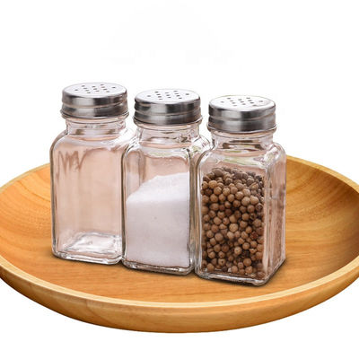 Good price 2.8*2.8*10.5cm Toples Kaca Transparan 4oz Square Glass Spice Jars Bumbu on line