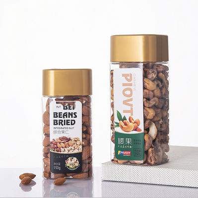 Good price 2.4in Square Clear Plastic Storage Jars 250g Buah Kering Makanan Rekreasi Kelembaban Bukti on line